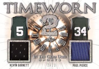 2022 Leaf In The Game Used Sports - Time Worn 2 Pattern Silver #TW-08 Kevin Garnett / Paul Pierce Front