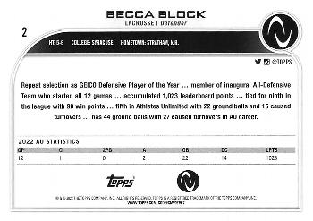 2023 Topps Athletes Unlimited All Sports #2 Becca Block Back