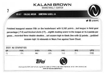 2023 Topps Athletes Unlimited All Sports #7 Kalani Brown Back
