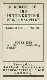1935 United Services Interesting Personalities #34 Nobby Key Back