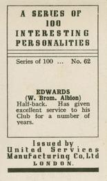 1935 United Services Interesting Personalities #62 Jimmy Edwards Back