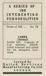 1935 United Services Interesting Personalities #78 Alex James Back