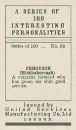 1935 United Services Interesting Personalities #86 Charlie Ferguson Back