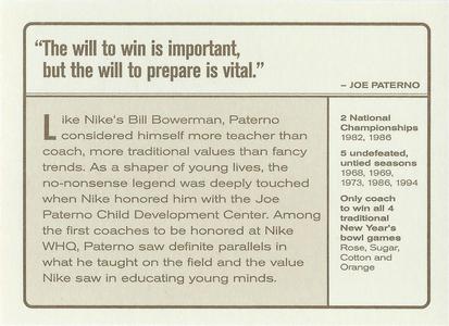 2008 History of Nike #22 Joe Paterno Back