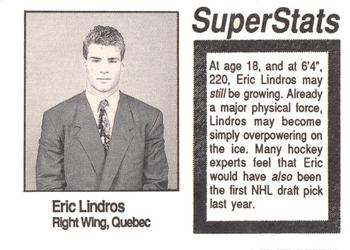 1991 The Superstar Zone (unlicensed) #NNO Eric Lindros Back