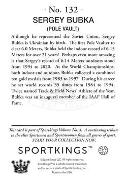 2023 Sportkings Volume 4 - Light Blue #132 Sergey Bubka Back