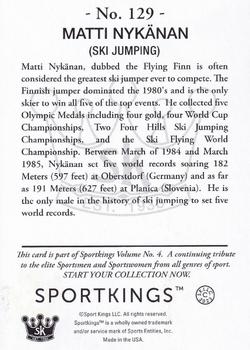 2023 Sportkings Volume 4 - Silver #129 Matti Nykänen Back