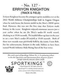 2023 Sportkings Volume 4 - Mini #127 Erriyon Knighton Back