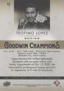 2021 Upper Deck Goodwin Champions - Photo Variations Black #12 Teofimo Lopez Back