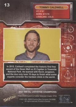 2021 SkyBox Metal Universe Champions - Gold Spectrum #13 Tommy Caldwell Back