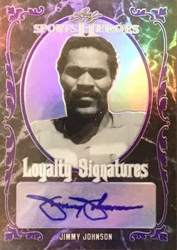 2017 Leaf Metal Sports Heroes - Loyalty Signatures Purple #LS-JJ1 Jimmy Johnson Front
