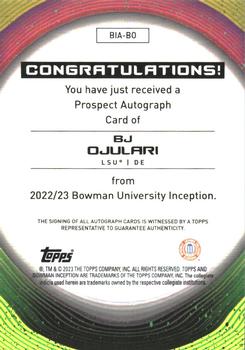 2022-23 Bowman University Inception - Base Autographs #BIA-BO BJ Ojulari Back