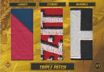 2023 President's Choice Solitaire 2.0 Update - NASCAR Triple Patch - Gold #NNO Terry Labonte / Tony Stewart / Michael McDowell Front