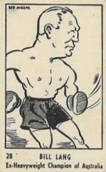 1949 Victorian Nut Supplies Caricatures Of Australian Sportsmen #28 Bill Lang Front