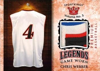 2022 Sportkings Volume 3 - Legends Single Memorabilia Red #LSM-53 Chris Webber Front
