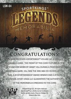 2023 Sportkings Volume 4 - Legends Game Worn #LSM-64 Grant Hill Back