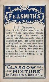 1902 F & J Smith Champions Of Sport #NNO Sydney Gregory Back