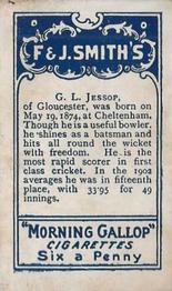 1902 F & J Smith Champions Of Sport #NNO Gilbert Jessop Back