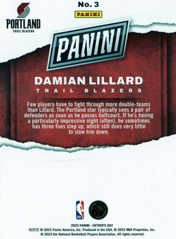 2023 Panini Father's Day - Blue #3 Damian Lillard Back