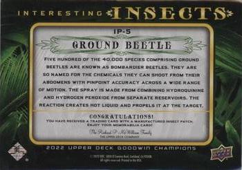 2022 Upper Deck Goodwin Champions - Interesting Insects Manufactured Patches #IP-5 Ground Beetle Back