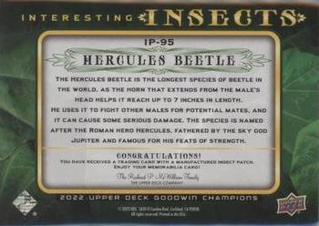 2022 Upper Deck Goodwin Champions - Interesting Insects Manufactured Patches #IP-95 Hercules Beetle Back