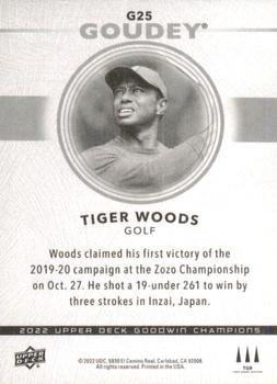 2022 Upper Deck Goodwin Champions - Goudey #G25 Tiger Woods Back