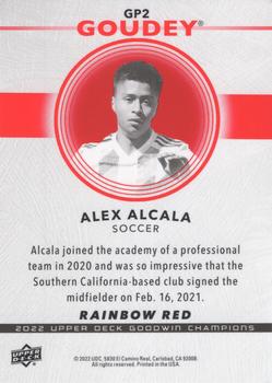 2022 Upper Deck Goodwin Champions - Goudey Platinum Rainbow Red #GP2 Alex Alcala Back