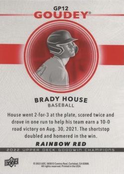 2022 Upper Deck Goodwin Champions - Goudey Platinum Rainbow Red #GP12 Brady House Back