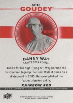 2022 Upper Deck Goodwin Champions - Goudey Platinum Rainbow Red #GP13 Danny Way Back