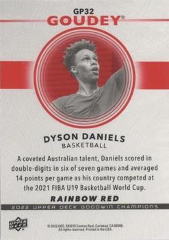 2022 Upper Deck Goodwin Champions - Goudey Platinum Rainbow Red #GP32 Dyson Daniels Back