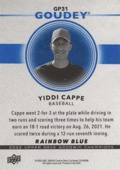 2022 Upper Deck Goodwin Champions - Goudey Platinum Rainbow Blue #GP31 Yiddi Cappe Back