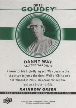 2022 Upper Deck Goodwin Champions - Goudey Platinum Rainbow Green #GP13 Danny Way Back