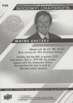 2022 Upper Deck Goodwin Champions - Platinum #P30 Wayne Gretzky Back
