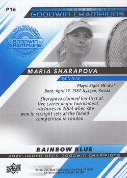 2022 Upper Deck Goodwin Champions - Platinum Rainbow Blue #P16 Maria Sharapova Back