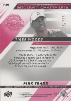 2022 Upper Deck Goodwin Champions - Platinum Pink Traxx #P20 Tiger Woods Back