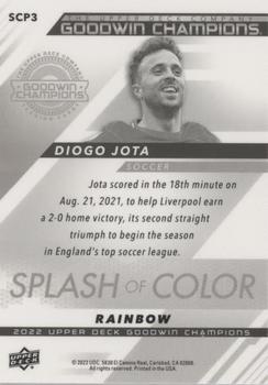 2022 Upper Deck Goodwin Champions - Splash of Color Platinum Rainbow #SCP3 Diogo Jota Back