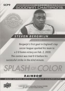 2022 Upper Deck Goodwin Champions - Splash of Color Platinum Rainbow #SCP9 Steven Bergwijn Back