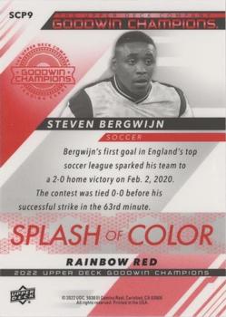 2022 Upper Deck Goodwin Champions - Splash of Color Platinum Rainbow Red #SCP9 Steven Bergwijn Back