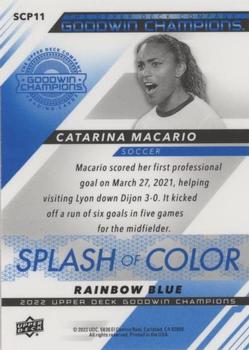 2022 Upper Deck Goodwin Champions - Splash of Color Platinum Rainbow Blue #SCP11 Catarina Macario Back