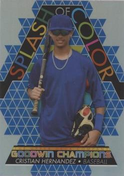 2022 Upper Deck Goodwin Champions - Splash of Color Platinum Rainbow Blue #SCP26 Cristian Hernandez Front