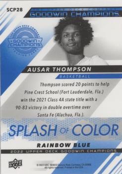 2022 Upper Deck Goodwin Champions - Splash of Color Platinum Rainbow Blue #SCP28 Ausar Thompson Back