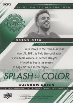2022 Upper Deck Goodwin Champions - Splash of Color Platinum Rainbow Green #SCP3 Diogo Jota Back