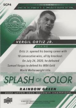 2022 Upper Deck Goodwin Champions - Splash of Color Platinum Rainbow Green #SCP4 Vergil Ortiz Jr. Back