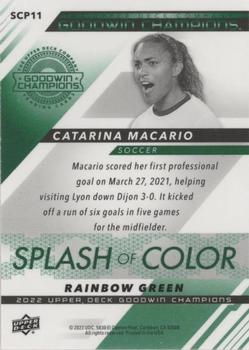 2022 Upper Deck Goodwin Champions - Splash of Color Platinum Rainbow Green #SCP11 Catarina Macario Back