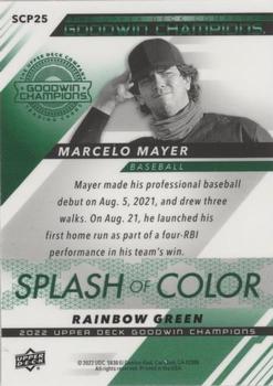 2022 Upper Deck Goodwin Champions - Splash of Color Platinum Rainbow Green #SCP25 Marcelo Mayer Back