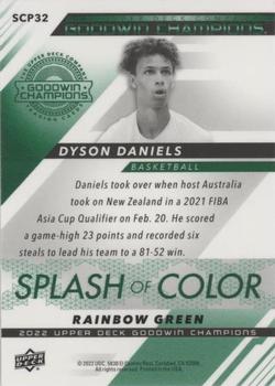 2022 Upper Deck Goodwin Champions - Splash of Color Platinum Rainbow Green #SCP32 Dyson Daniels Back