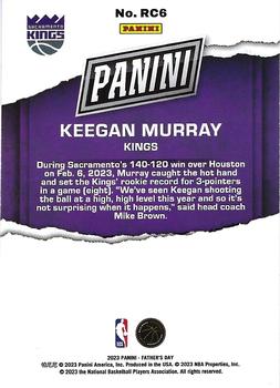 2023 Panini Father's Day - Rookies Orange #RC6 Keegan Murray Back