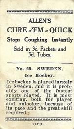 1936 Allen's Sports and Flags of Nations #29 Sweden Back