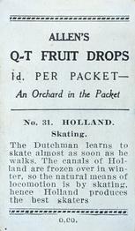 1936 Allen's Sports and Flags of Nations - Q-T Fruit Drops #31 Holland Back