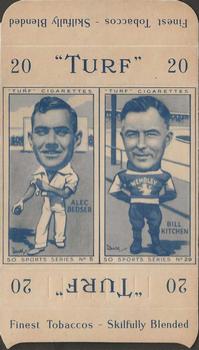 1949 Carreras Turf Cigarettes Sports Series - Uncut Pairs #5/29 Alec Bedser / Bill Kitchen Front